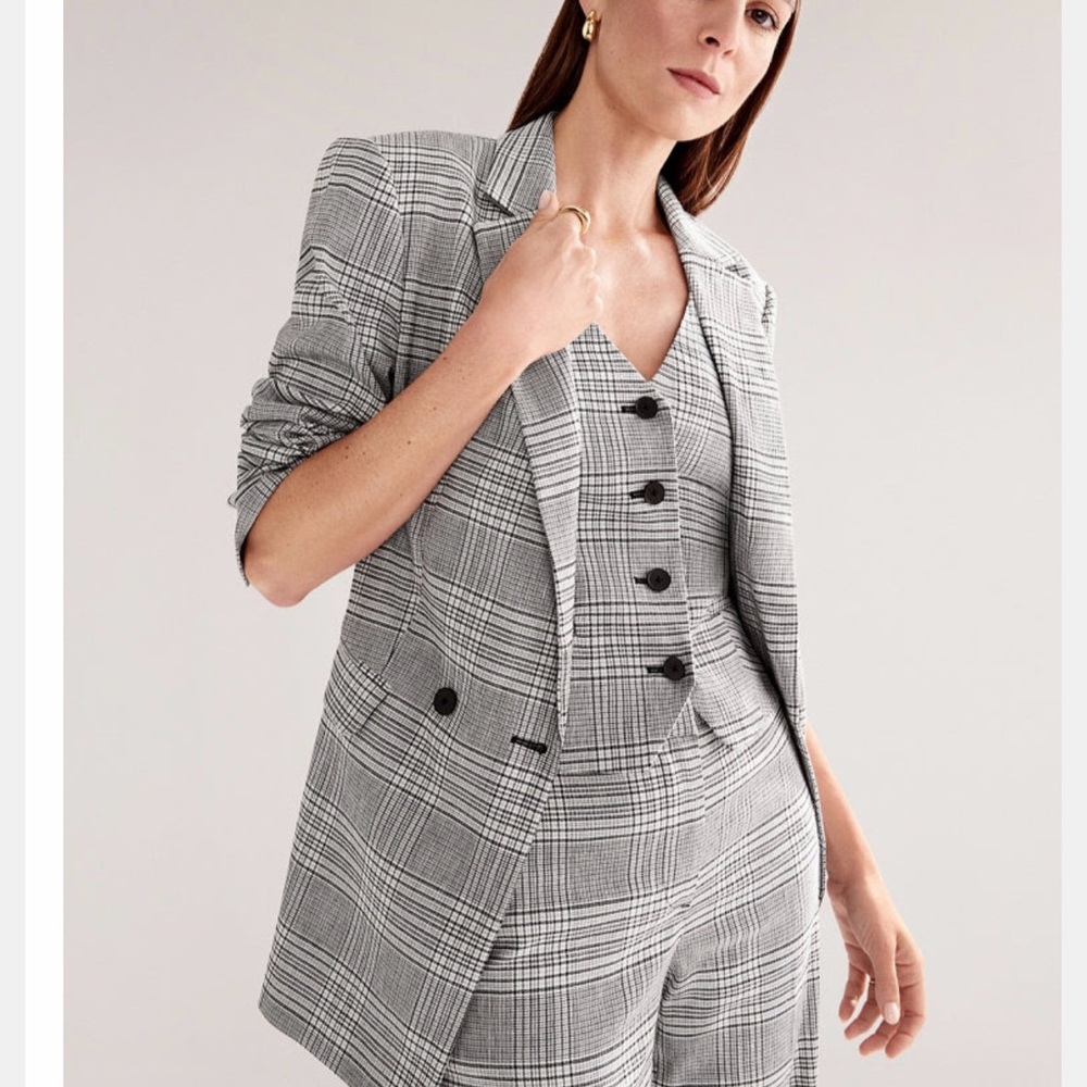 Ann Taylor Crosby  Plaid Blazer